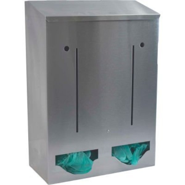 Omnimed. Omnimed Stainless Steel Double Bulk PPE Dispenser, 12inW x 5-3/4inD x 17inH 307022